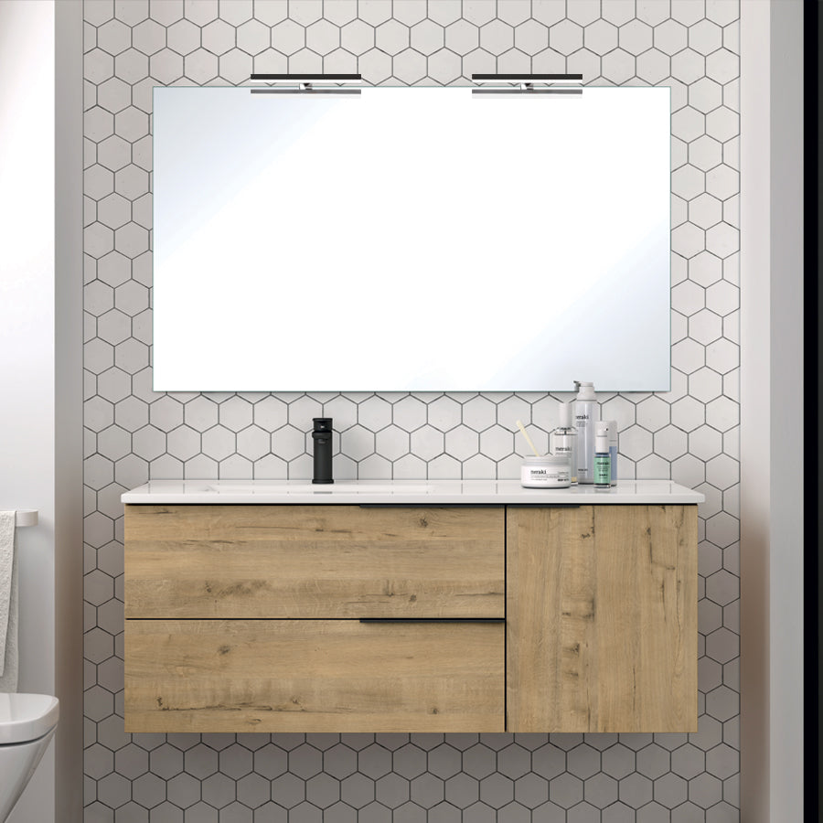 Meuble de salle de bain KING déporté 120 cm miroir applique