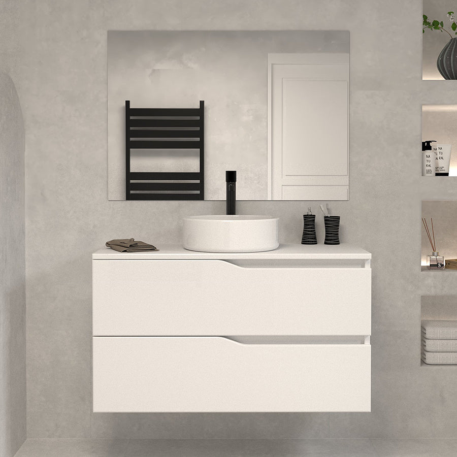 Meuble de salle de bain Luna 100 cm avec bol blanc