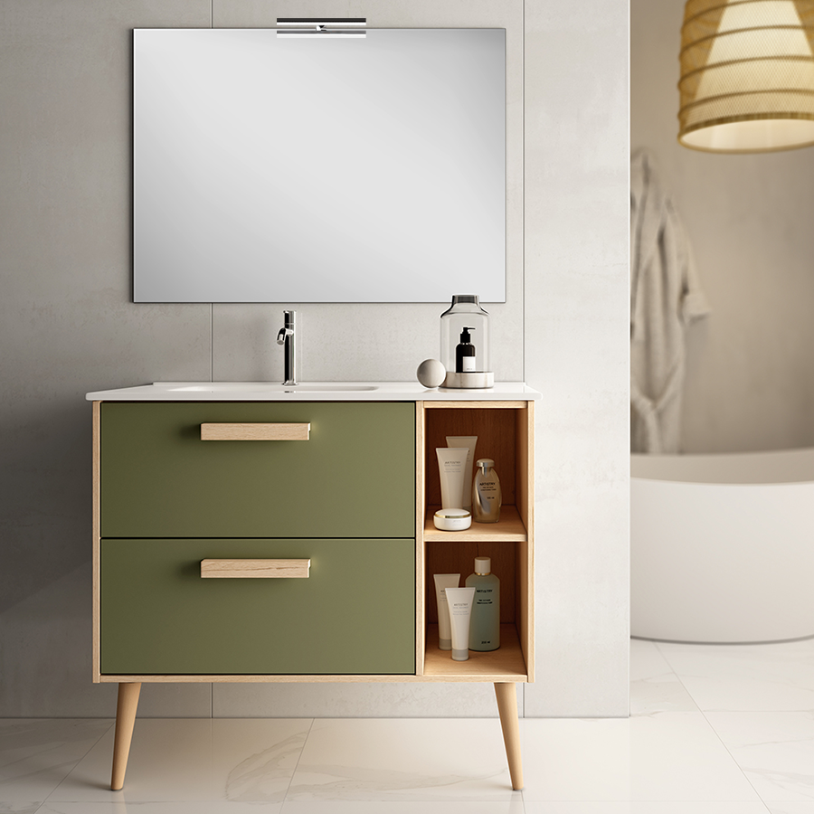 Meuble de salle de bain MALIA Olive 80 cm