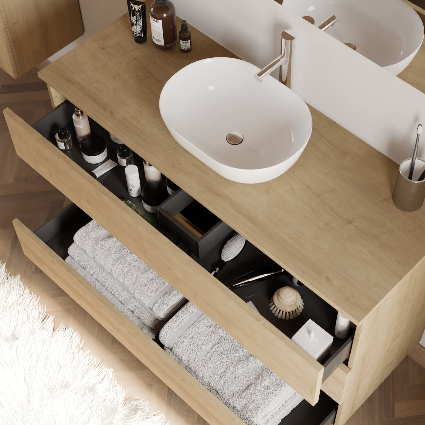 Meuble de salle de bain MAYOR 120 cm zeus nebraska vue de dessus