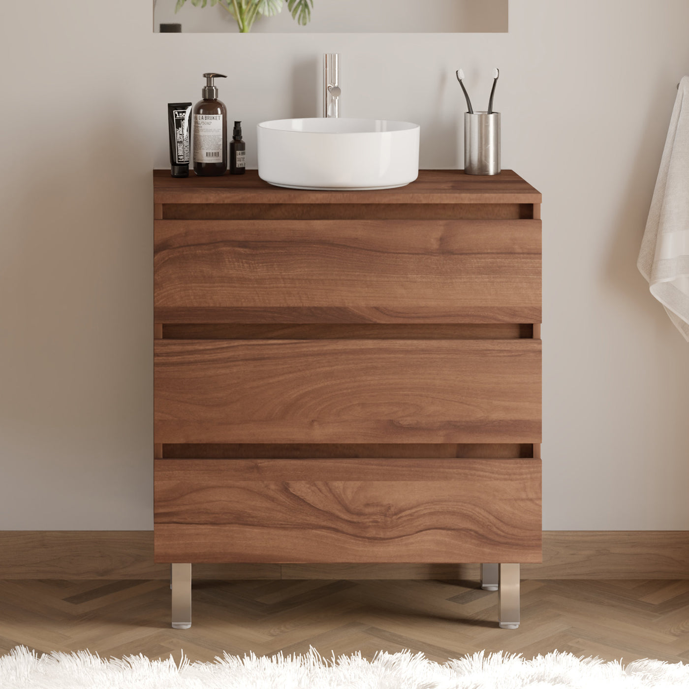 Meuble de salle de bain MAYOR 60 cm vasque ares nogal sans miroir