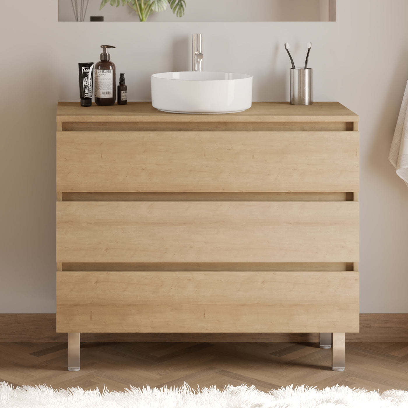 Meuble de salle de bain MAYOR 90 100 cm nebraska vasque ares sans miroir
