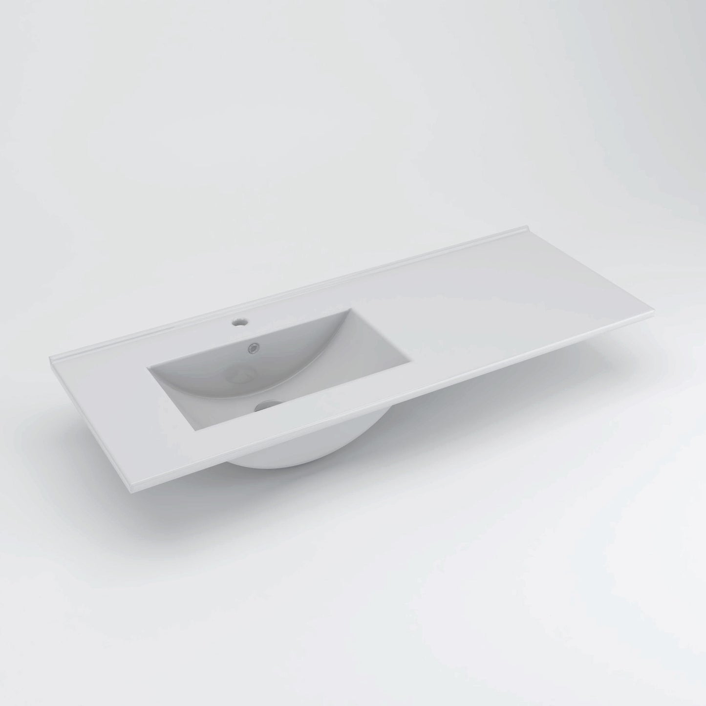 Meuble de salle de bain 120cm sur pieds avec vasque déportée - sans miroir - portes et tiroirs - HARO