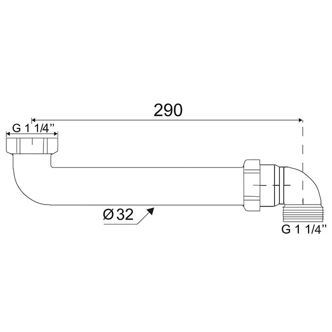 Tubulure gain de place WIRQUIN pour déporter un siphon