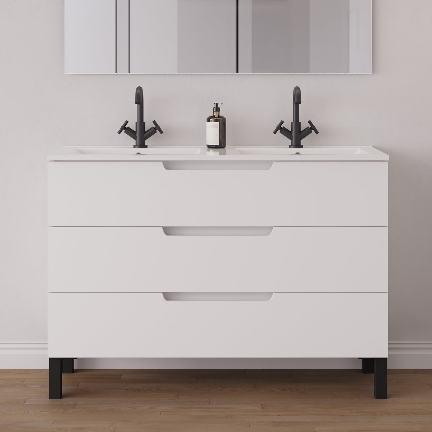 Meuble salle de bain RIZA 120cm blanc double vasque