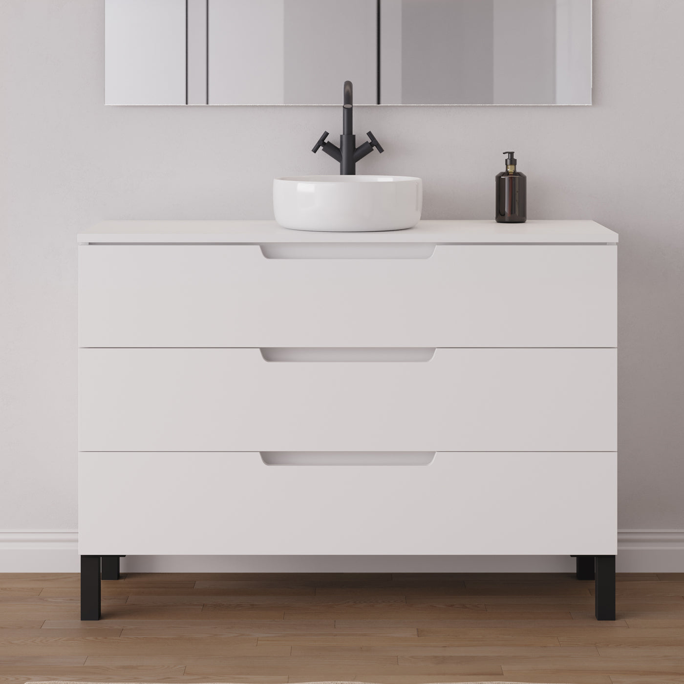 Meuble salle de bain RIZA 120cm blanc vasque ares