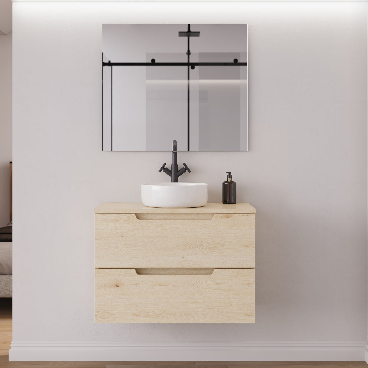 Meuble salle de bain SONRIZA 80cm calima vasque ares miroir