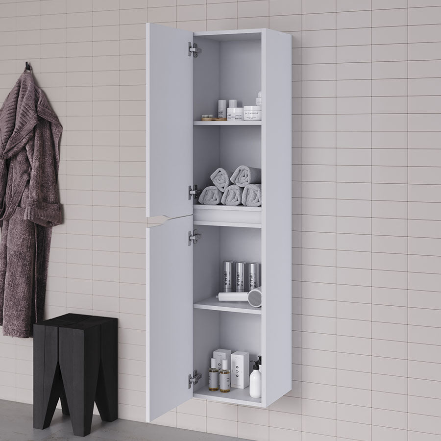 Meuble de salle de bain 3 tiroirs MATA avec plateau et vasque ronde + colonne - 120cm