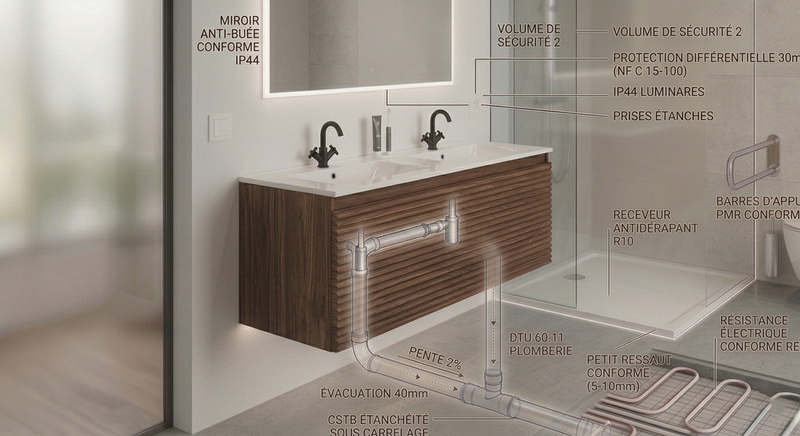 Normes pour salle de bain