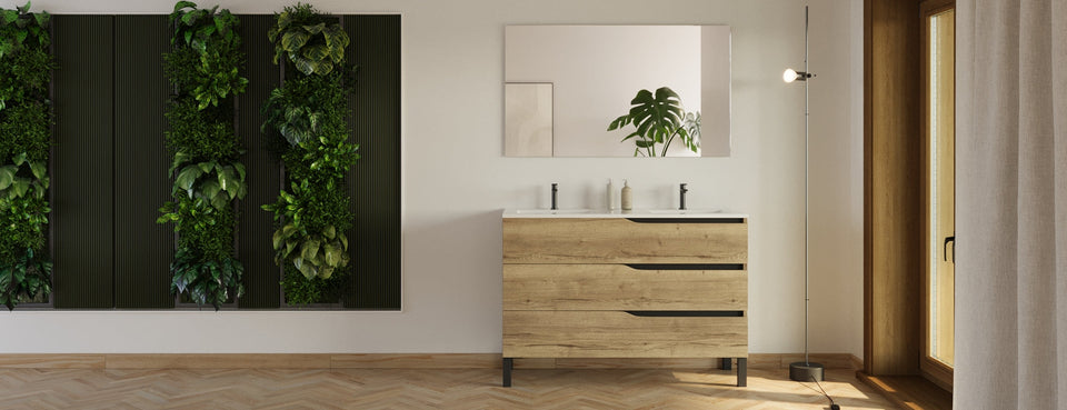 Meuble double vasque avec miroir