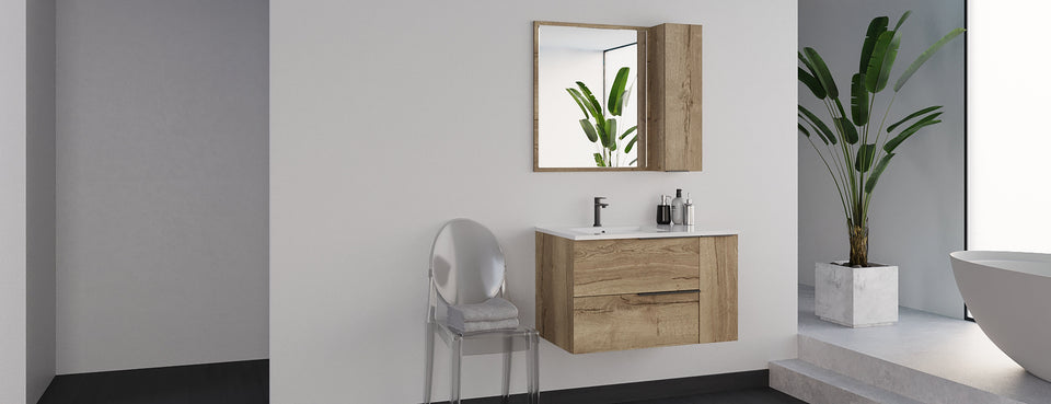 Meuble simple vasque avec miroir