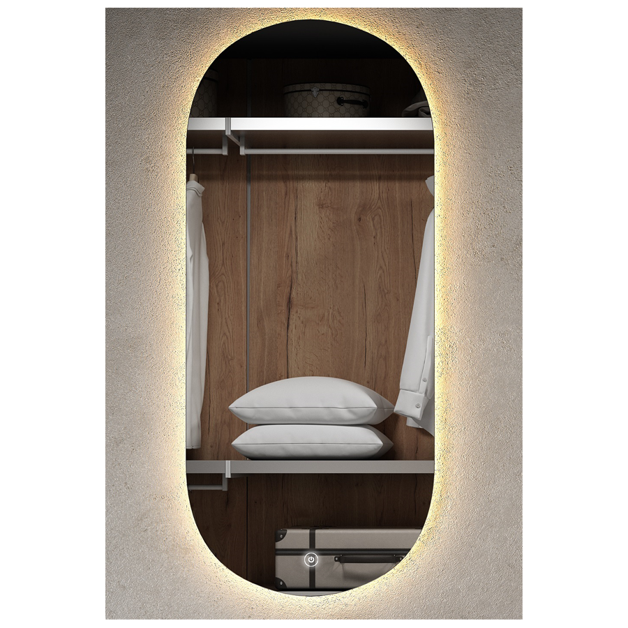 Zoom miroir éclairage LED de salle de bain ARKADI avec interrupteur tactile 50x90cm