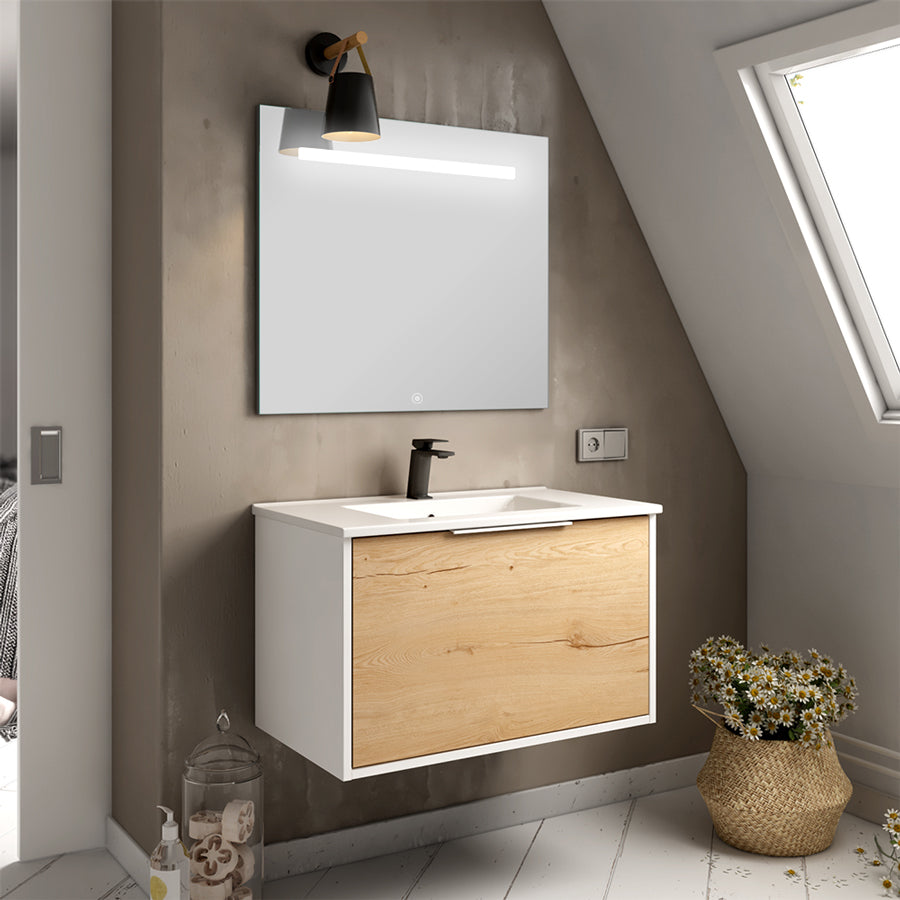 Meuble de salle de bain Alba 80 blanc 1 tiroir Stam