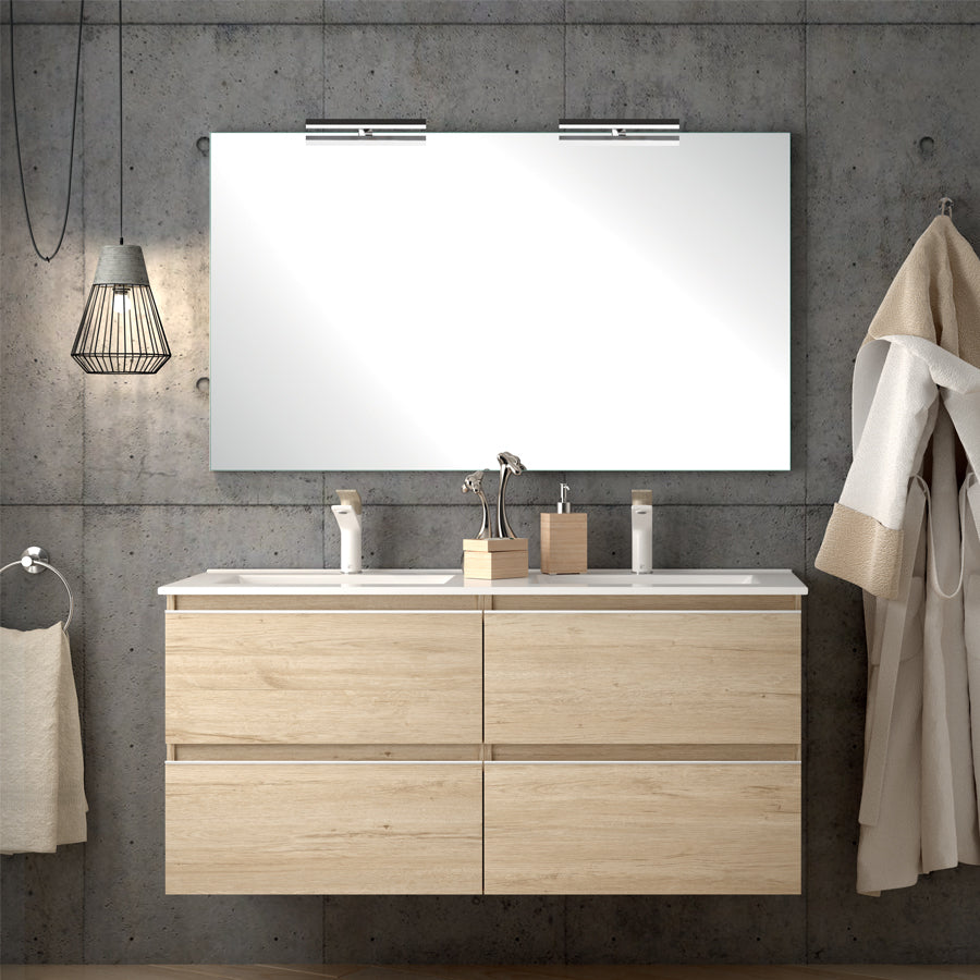 Meuble de salle de bain 140cm double vasque - 4 tiroirs - BALEA