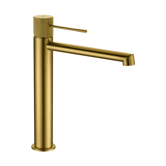 Mitigeur lavabo bec haut LINE - Or brossé