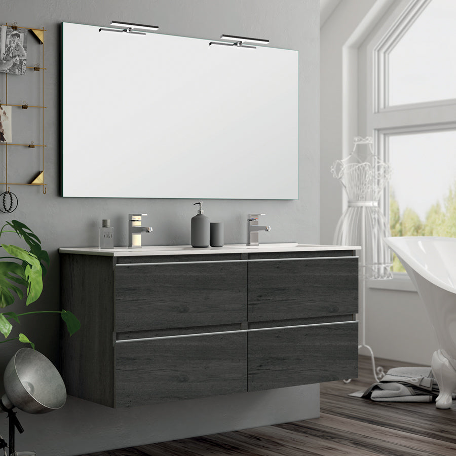 Meuble de salle de bain 140cm double vasque - 4 tiroirs - BALEA