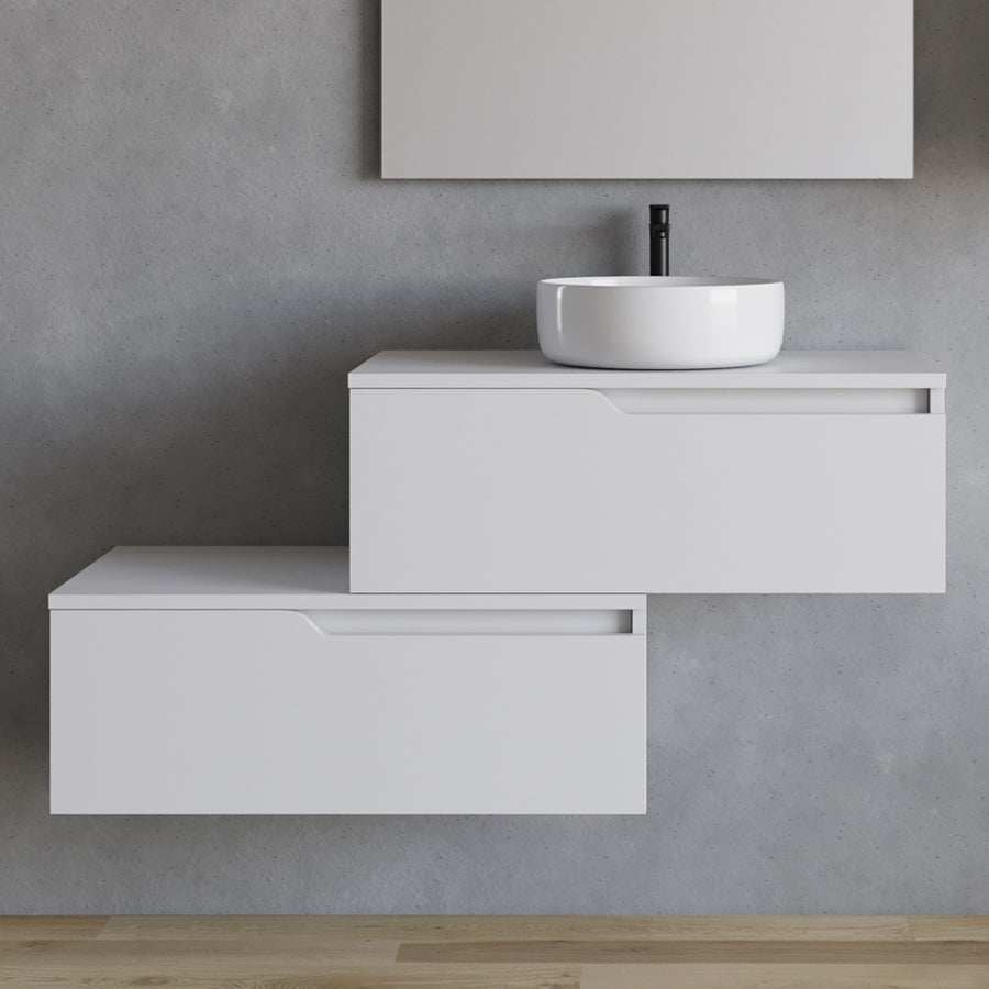 Meuble de salle de bain CADIX 120 cm blanc vasque ares sans miroir