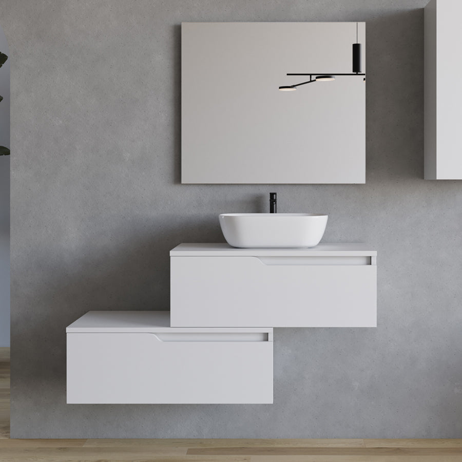 Meuble de salle de bain CADIX 120 cm blanc vasque zeus