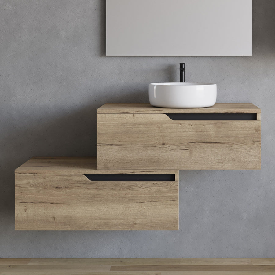 Meuble de salle de bain CADIX 120 cm miel vasque ares sans miroir