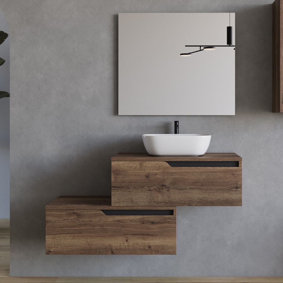 Meuble de salle de bain CADIX 120 cm tabaco vasque zeus
