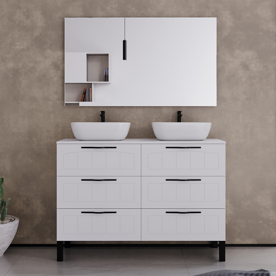 Meuble de salle de bain CALA 120 cm double vasque zeus