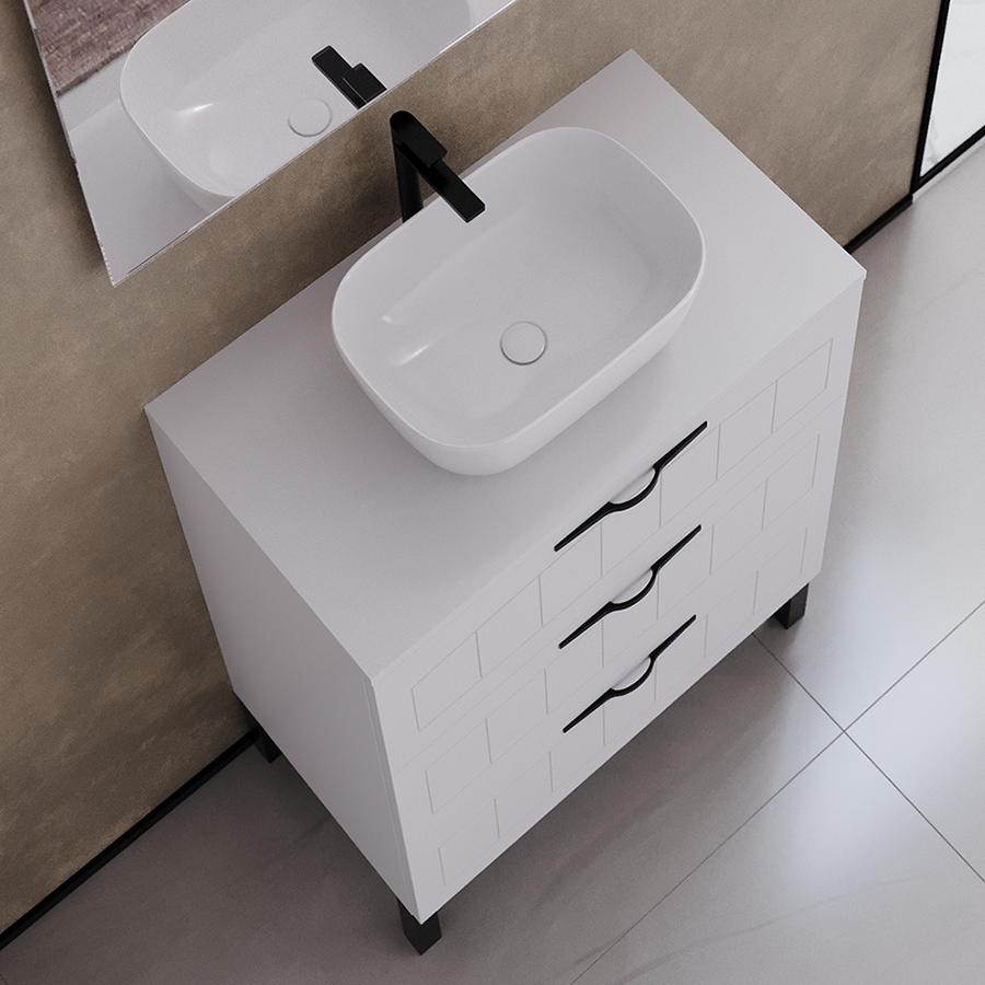 Meuble de salle de bain CALA 60 cm avec bol vue de dessus
