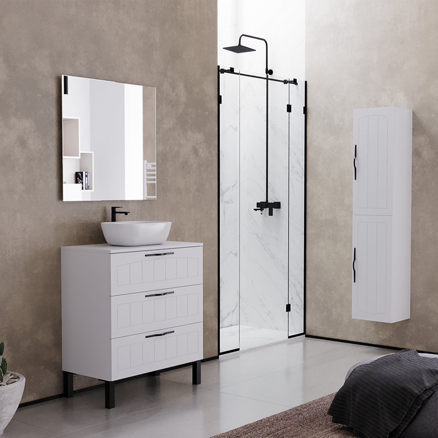Meuble de salle de bain CALA 60 cm avec bol vasque zeus scene
