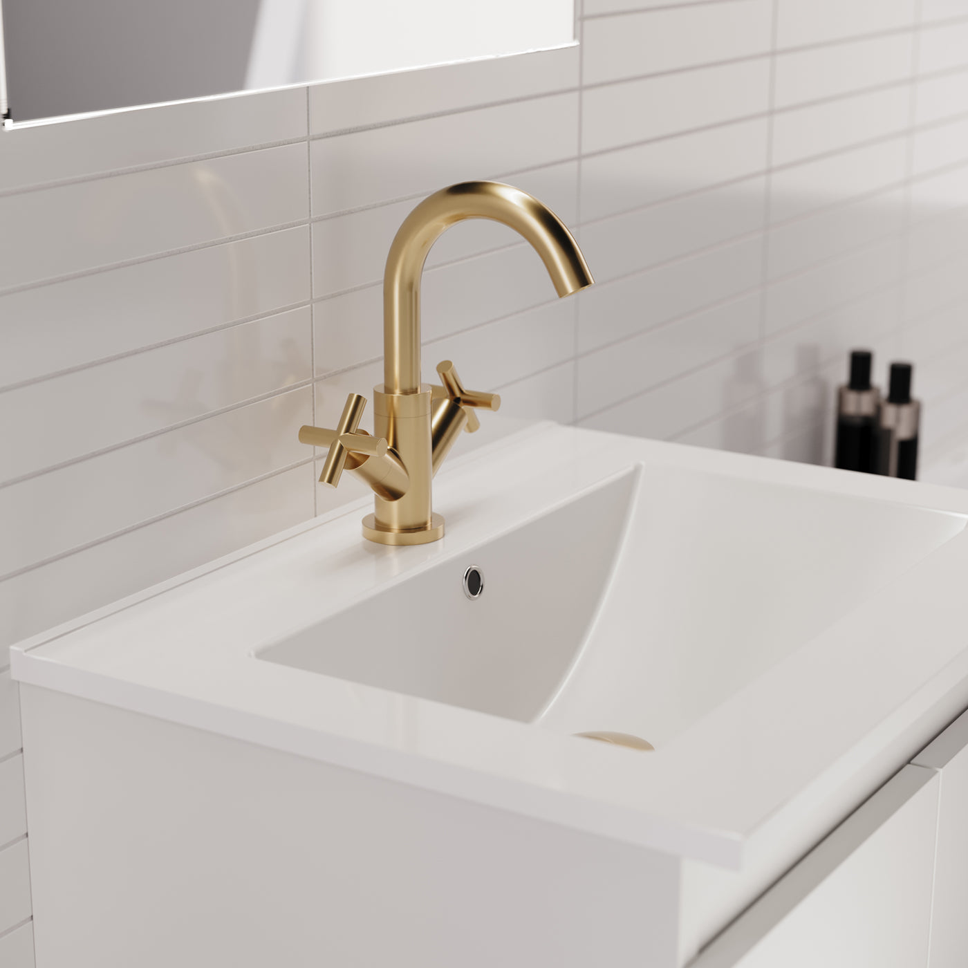 Robinet mélangeur lavabo CRUZETA - Or mat