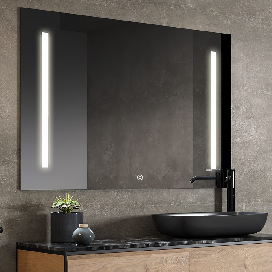 Miroir éclairage LED de salle de bain DEKA avec interrupteur tactile et anti-buée - 100x80cm