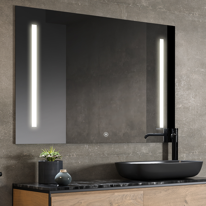 Miroir éclairage LED de salle de bain DEKA avec interrupteur tactile et anti-buée - 120x80cm