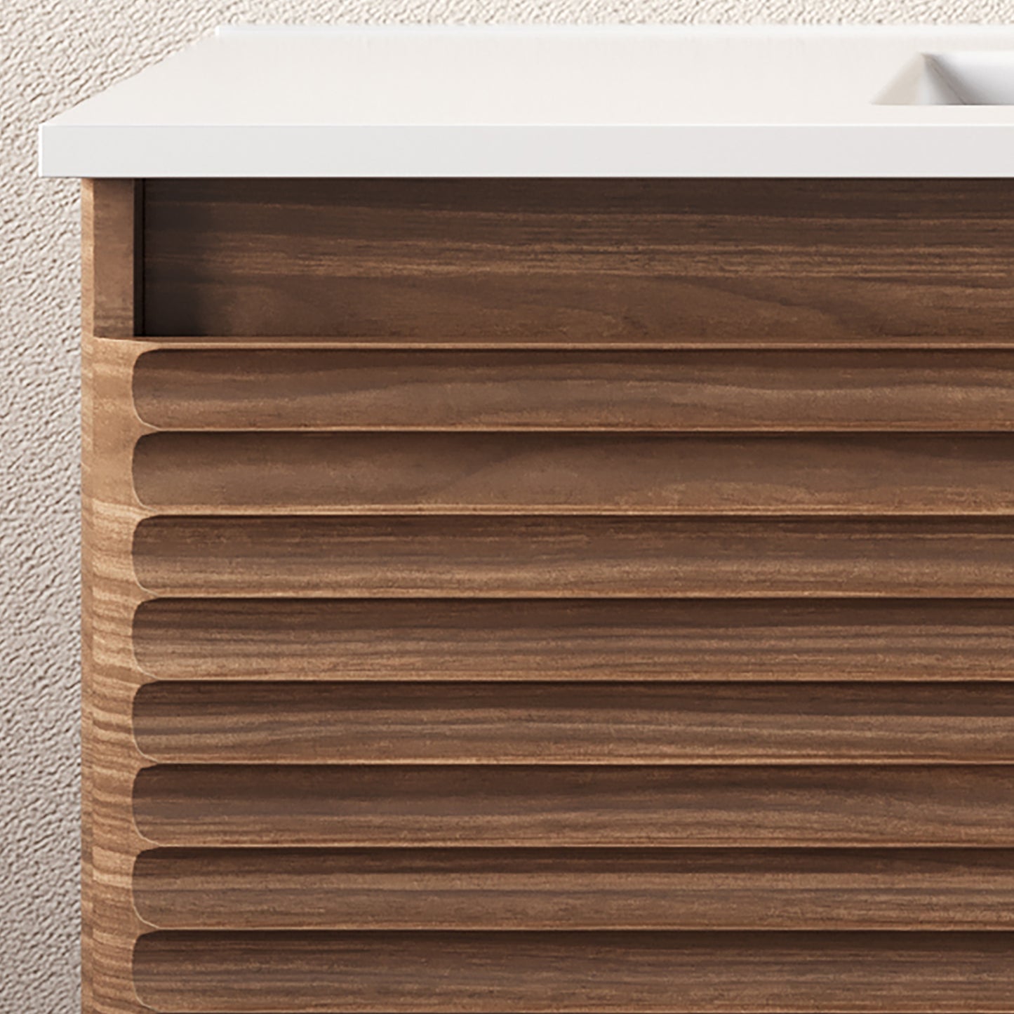 Meuble de salle de bain 100cm simple vasque - 2 tiroirs - sans miroir - SUZA