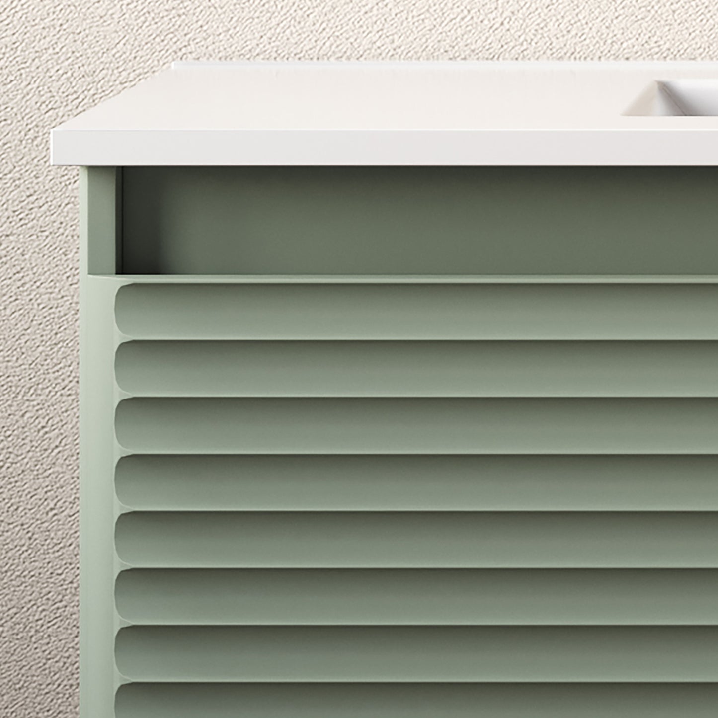 Meuble de salle de bain 100cm simple vasque - 2 tiroirs - sans miroir - SUZA
