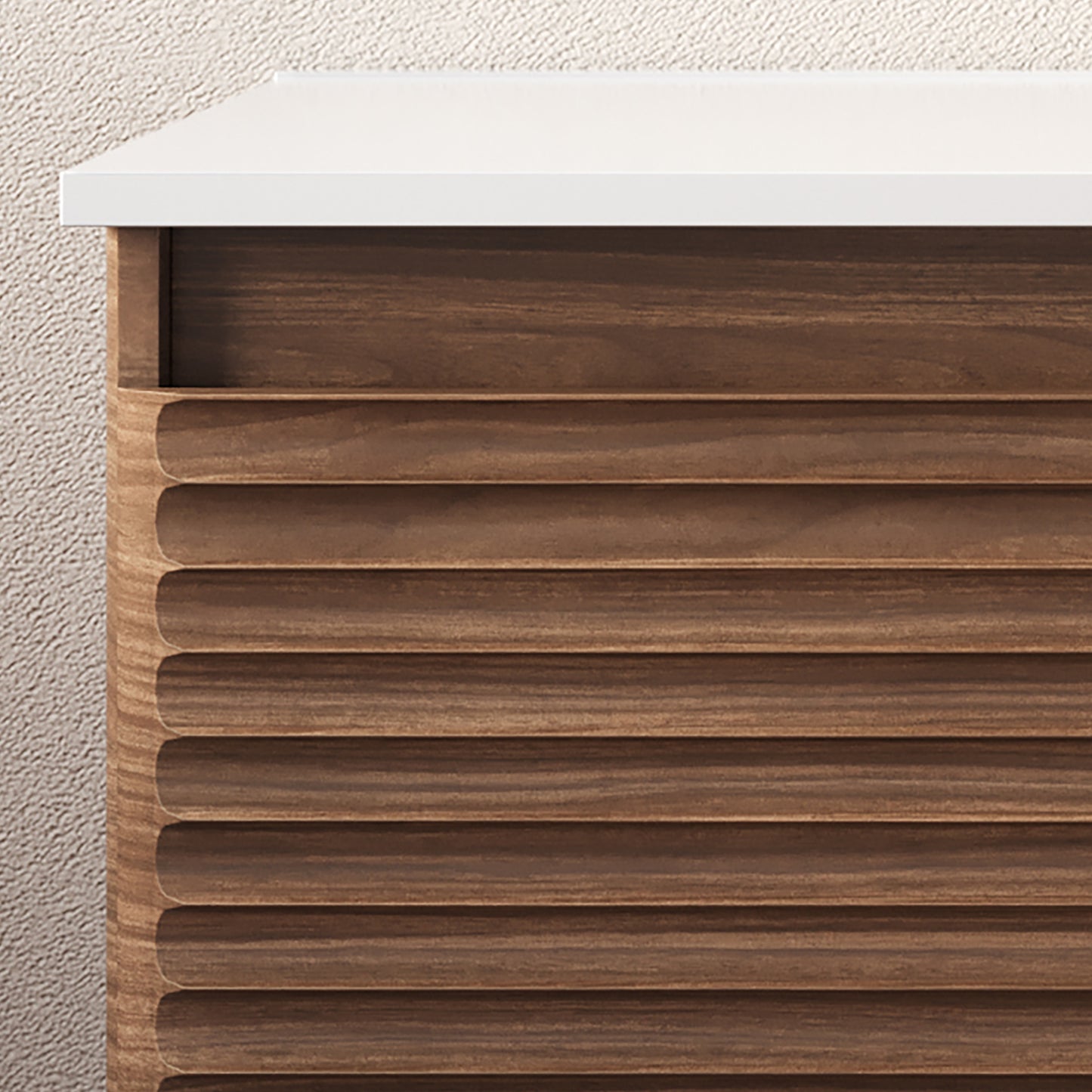Meuble de salle de bain 120cm simple vasque - 2 tiroirs - SUZA