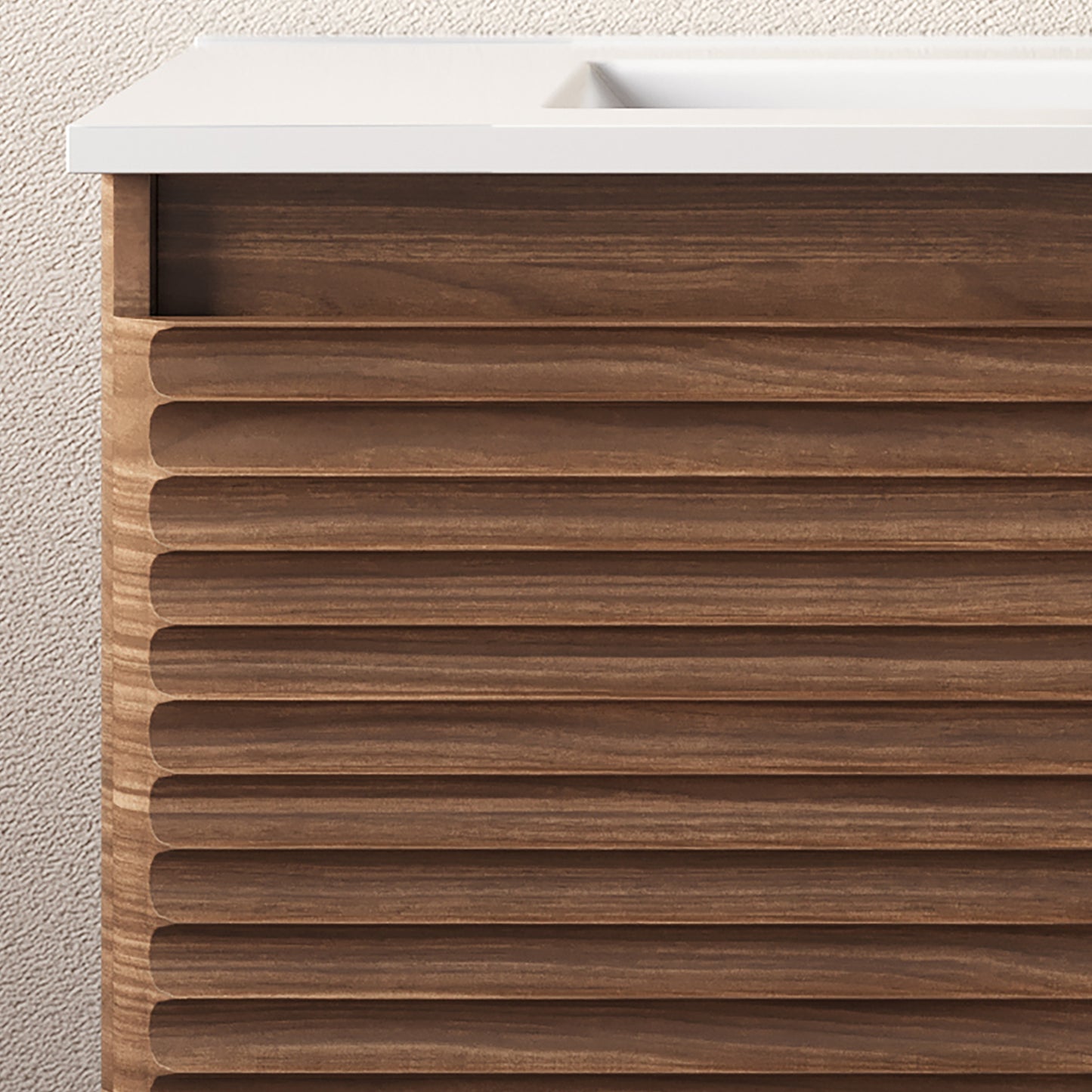 Meuble de salle de bain 80cm simple vasque - 2 tiroirs - SUZA