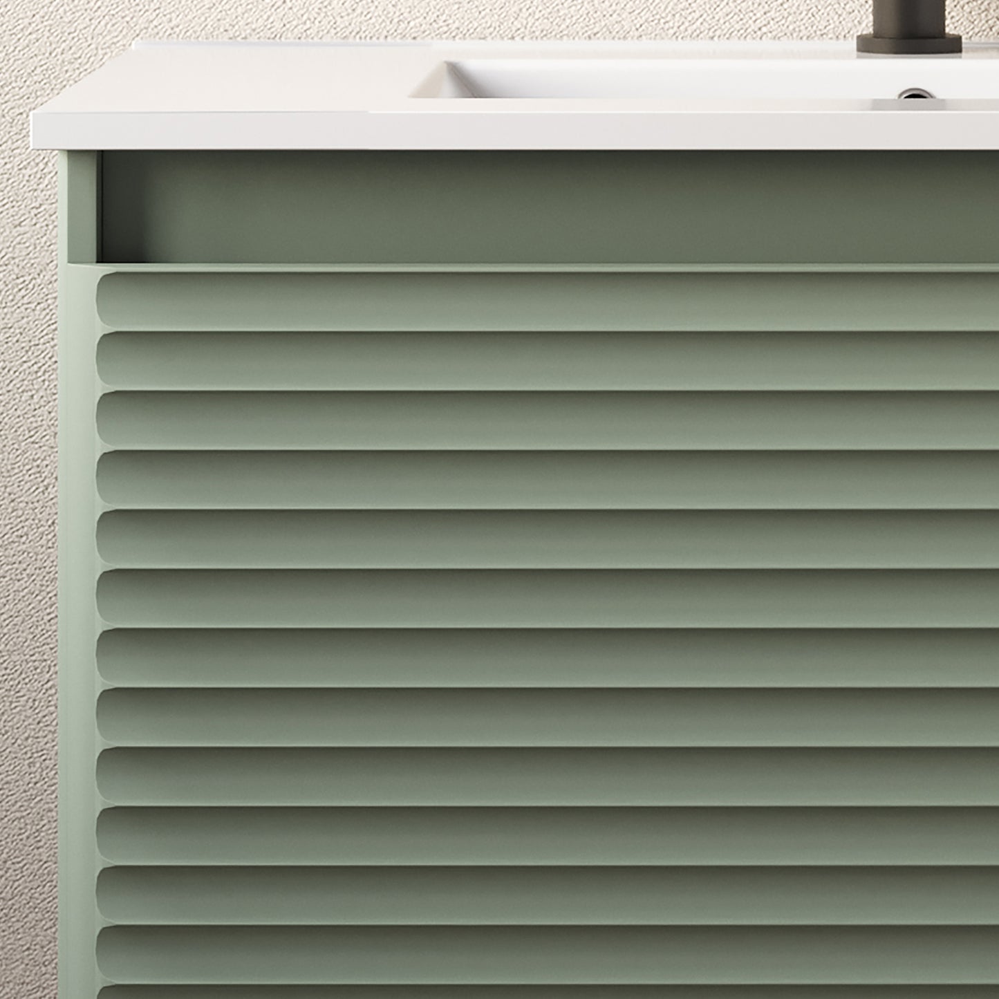 Meuble de salle de bain 80cm simple vasque - 2 tiroirs - SUZA