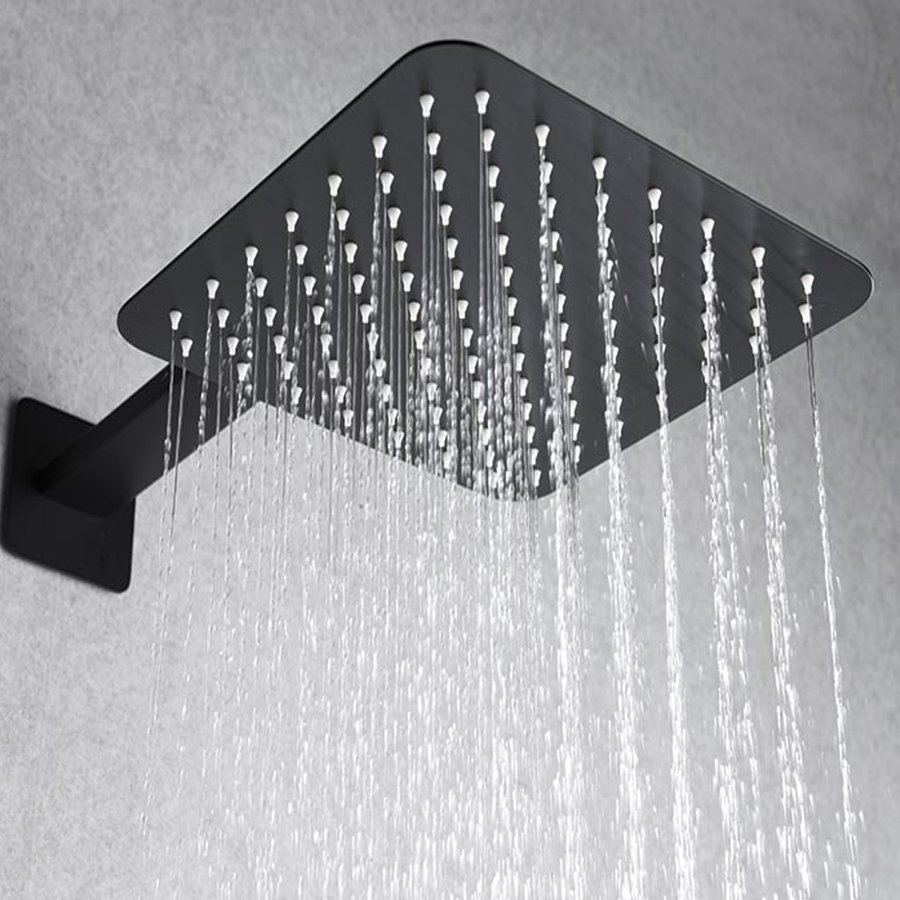 Colonne de douche thermostatique à encastrer MADEIRA - Noir mat