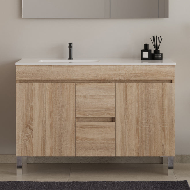 Meuble de salle de bain HARO 120 cm Cambrian plan vasque deporte sans miroir