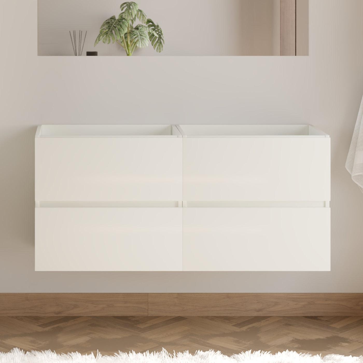 Ida 120 double meuble seul blanc sans miroir