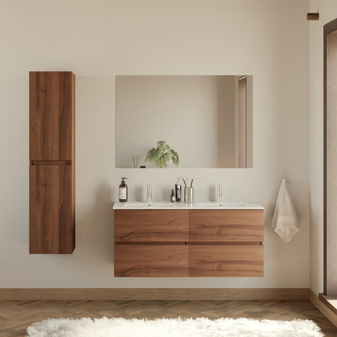 Meuble de salle de bain IDA 120 cm double vasque nogal scene 
