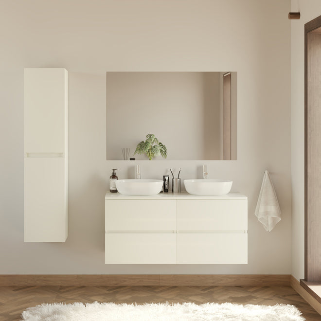 Meuble de salle de bain IDA 120 cm double zeus blanc scene 