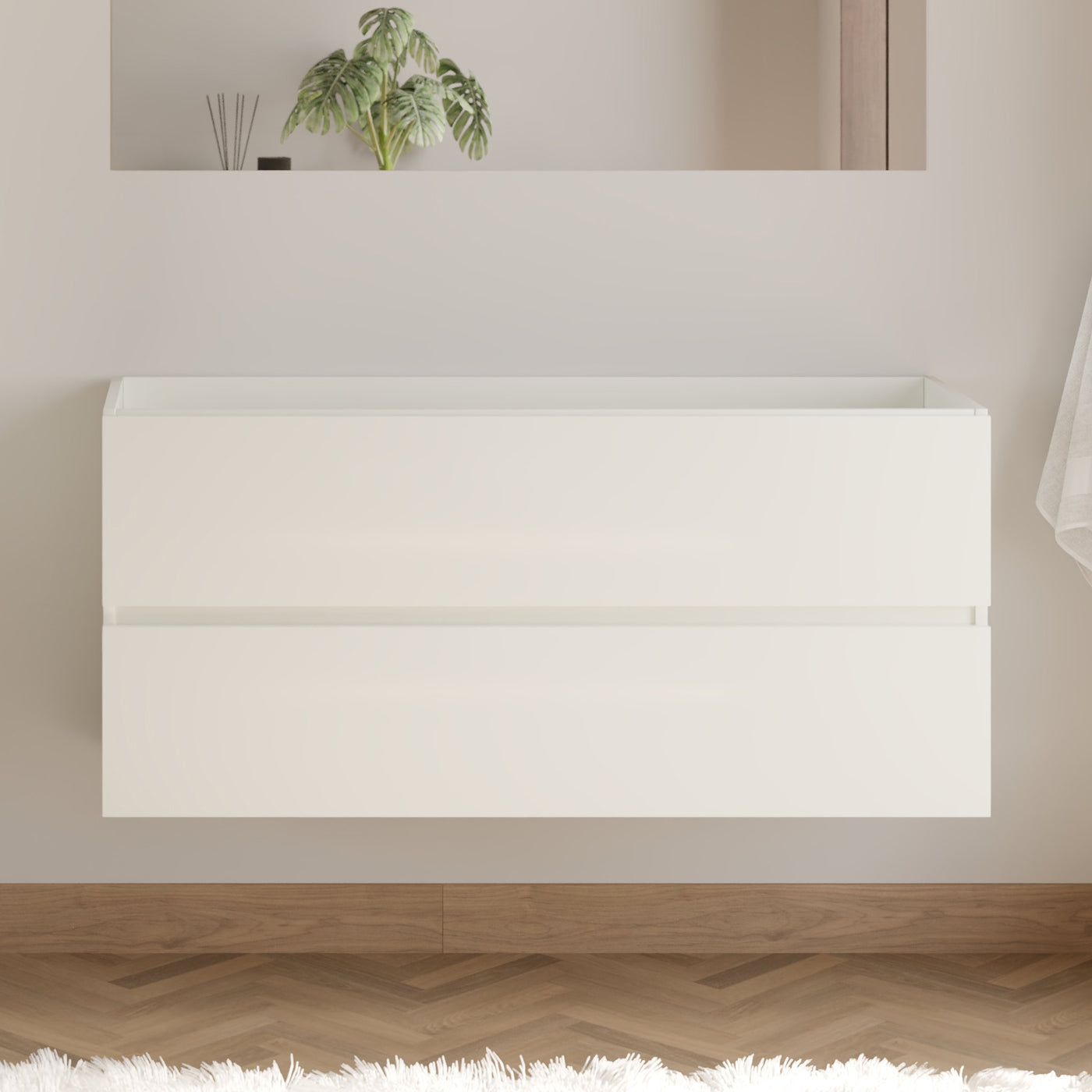 Meuble de salle de bain IDA 120 cm meuble seul blanc