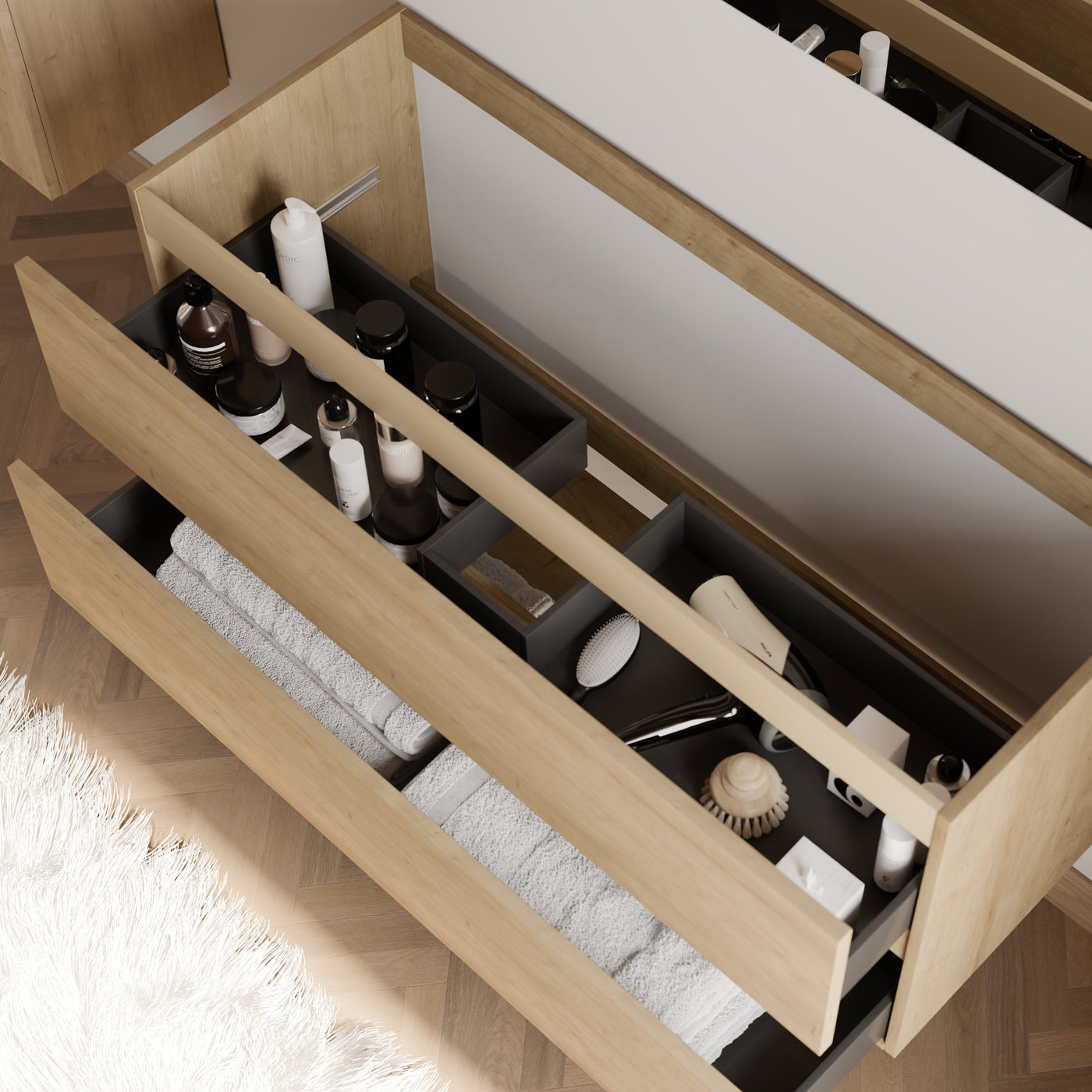 Meuble de salle de bain IDA 120 cm meuble seul nebraska vue de dessus