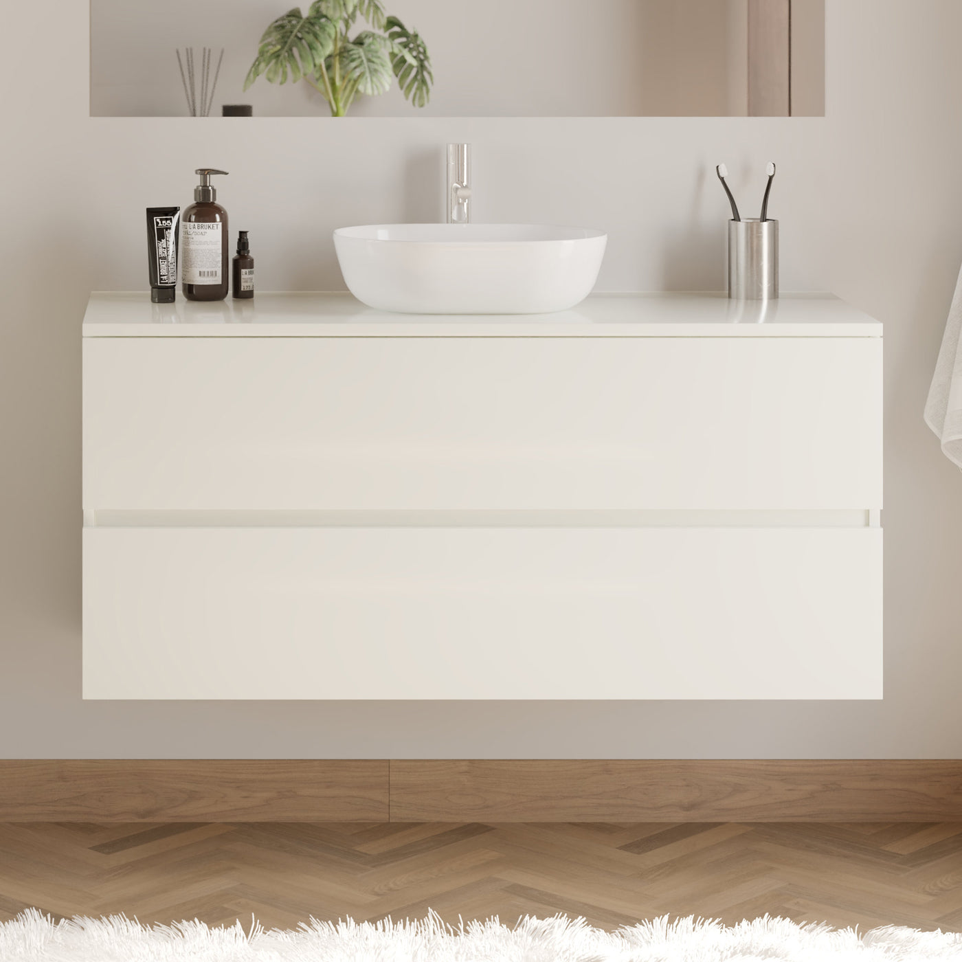 Meuble de salle de bain IDA 120 cm zeus blanc sans miroir 