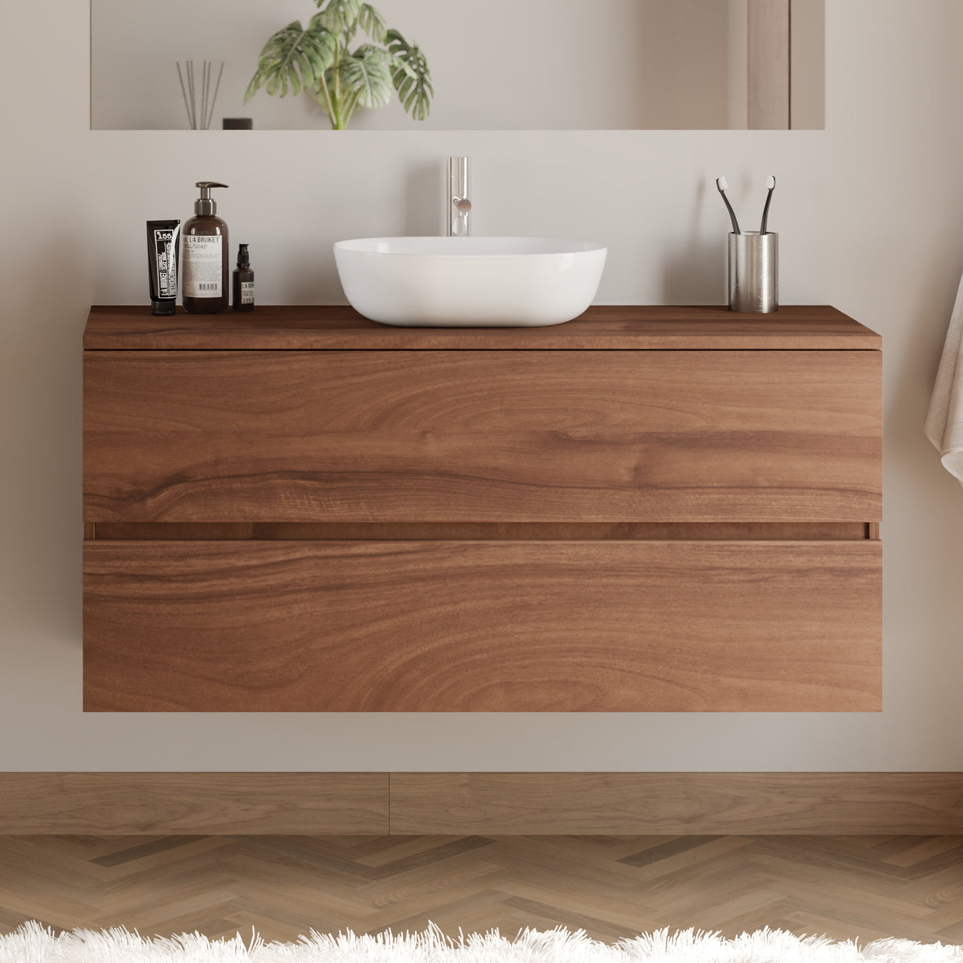 Meuble de salle de bain IDA 120 cm zeus nogal sans miroir 