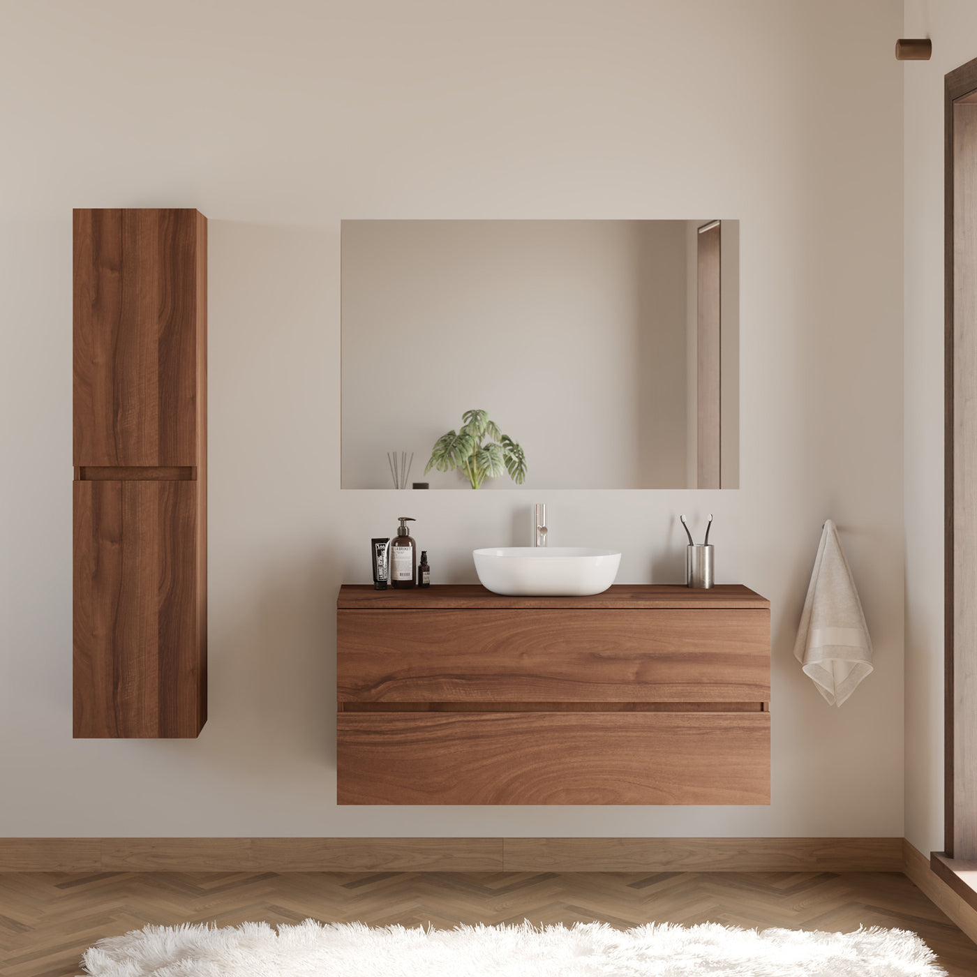 Meuble de salle de bain IDA 120 cm zeus nogal scene 
