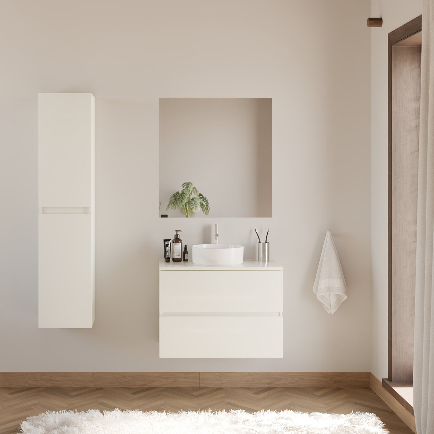 Meuble de salle de bain IDA 60 cm ares blanc scene
