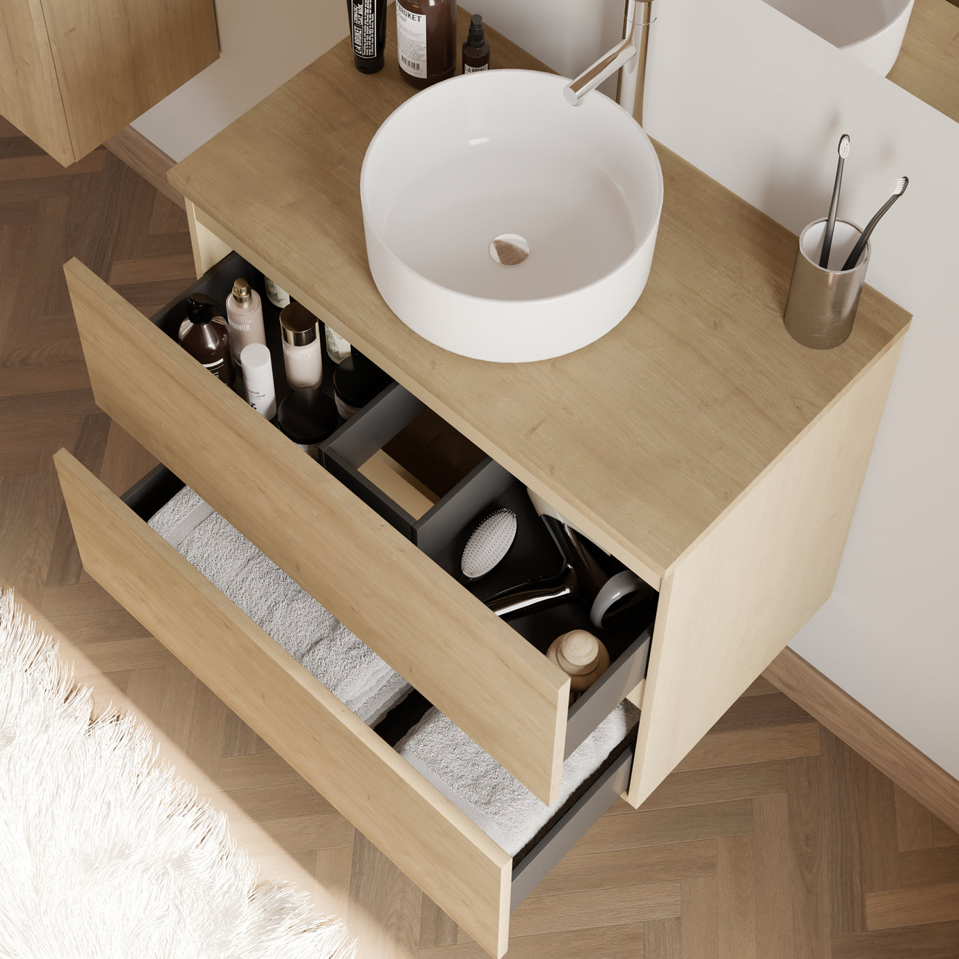 Meuble de salle de bain IDA 60 cm nebraska ares vue de dessus