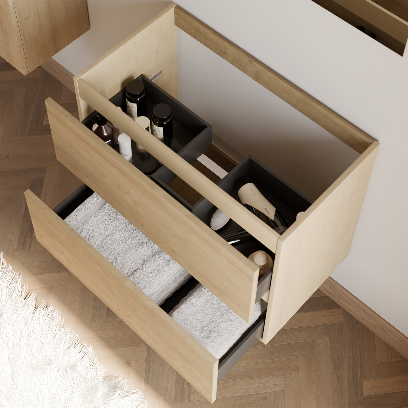 Meuble de salle de bain IDA 60 cm nebraska meuble seul vue de dessus