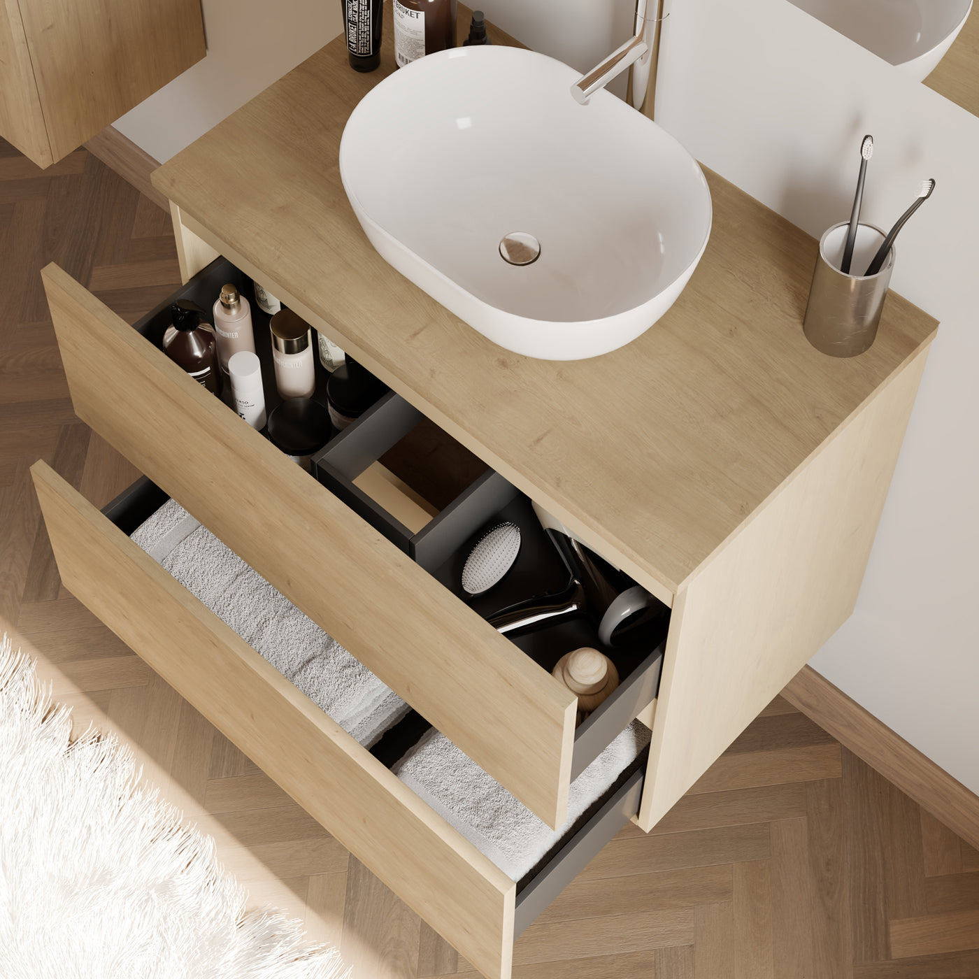 Meuble de salle de bain IDA 60 cm nebraska zeus vue de dessus