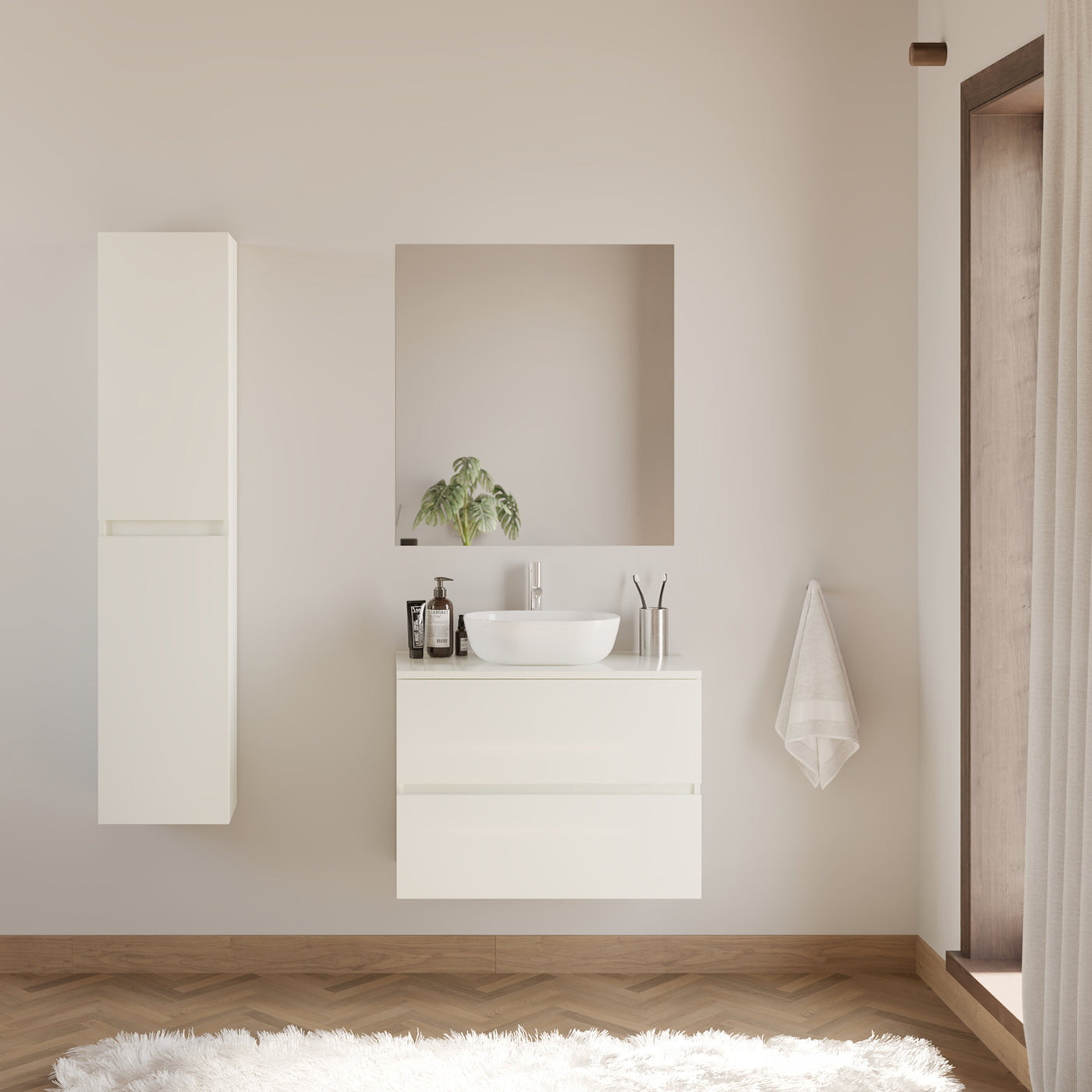 Meuble de salle de bain IDA 60 cm zeus blanc scene